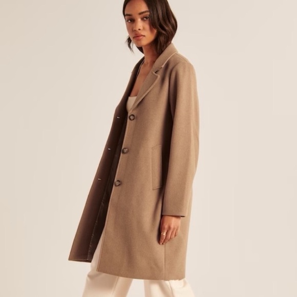 Abercrombie wool blend dad coat - Picture 2 of 5